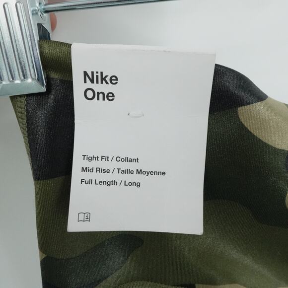 Nike Legging Womens Medium Green Camo One Dri FIt Trainging Gym Workout Stretch - Picture 4 of 14